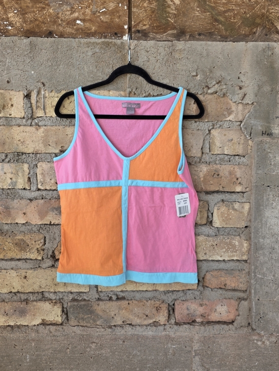 willow wear Tops - NWT Vintage Willow Wear Colorblock Tank Top - Pink & Orange - Size L